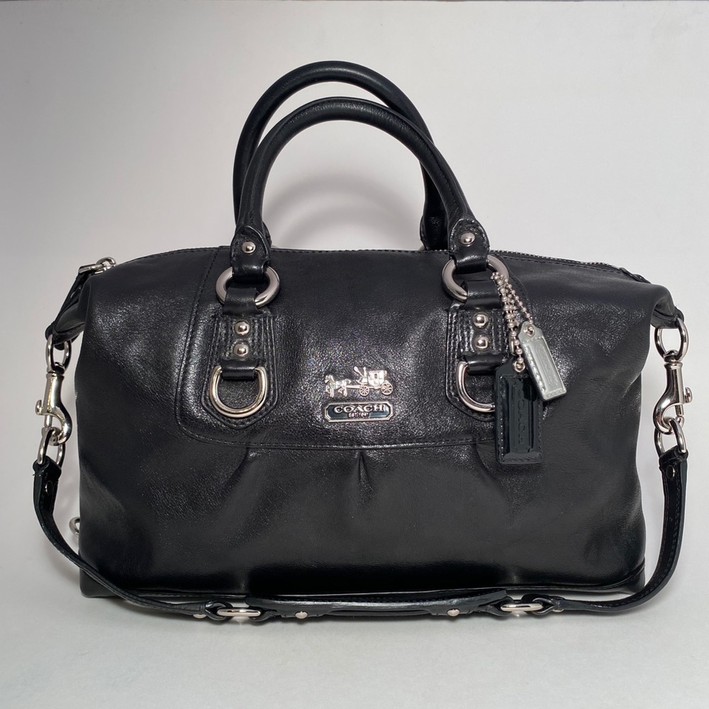 Medium Black Coach Madison Satchel #12937